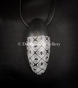 Moorish Patterned Black and White Pendant Necklace
