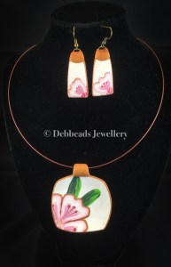 Sakura flower concave choker necklace - set