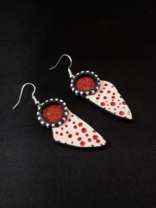 Seeing Red Abstract Earrings