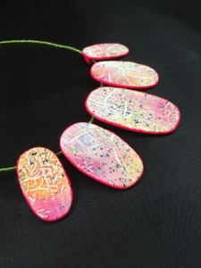 Summertime confetti Necklace side view
