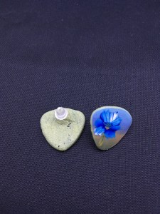 Himalayan Blue Poppy Field Earrings back