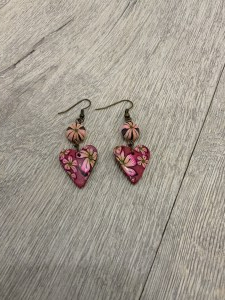 Flower Power Puffed Heart Set earrings