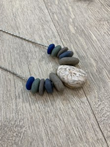 Faux pebble necklace right side