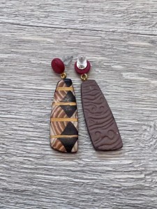 Maritime Marquetry Earrings back